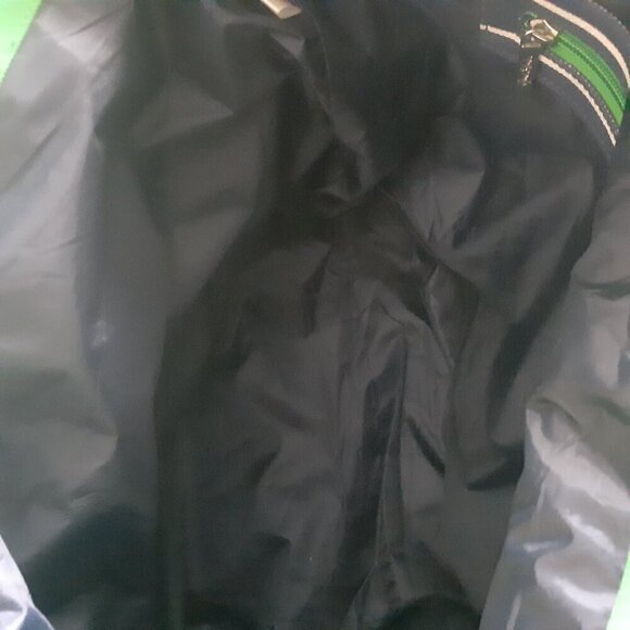 Ame & Lulu Charles River Navy White Stripe Kelly Green New Englander Tote Bag - Picture 12 of 14